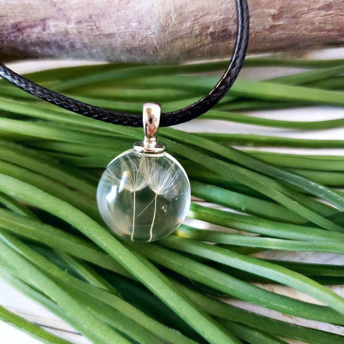 Necklace with deals dandelion inside