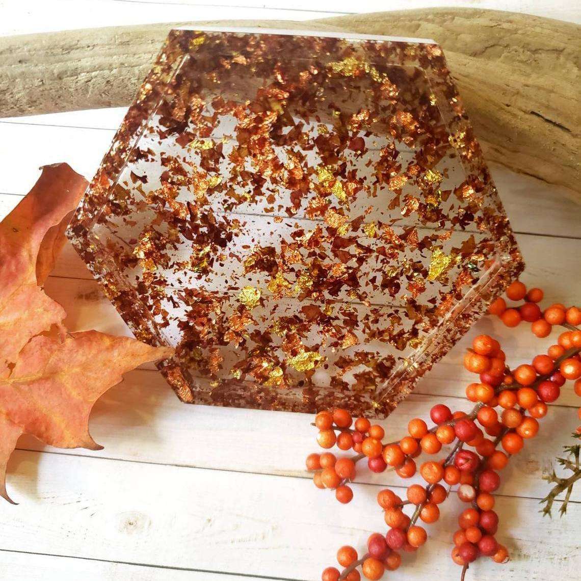 Pressed Rose Petal Resin Coaster