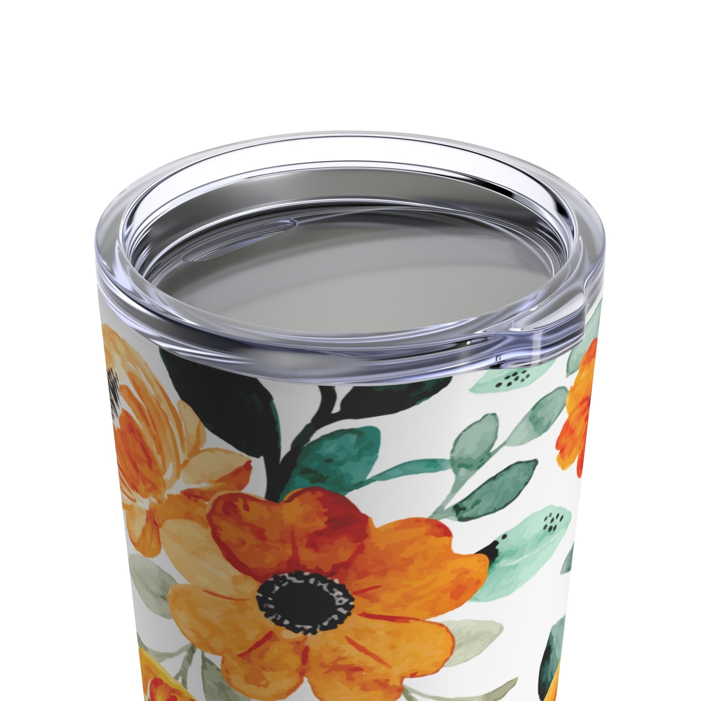 Orange Floral Tumbler 20oz