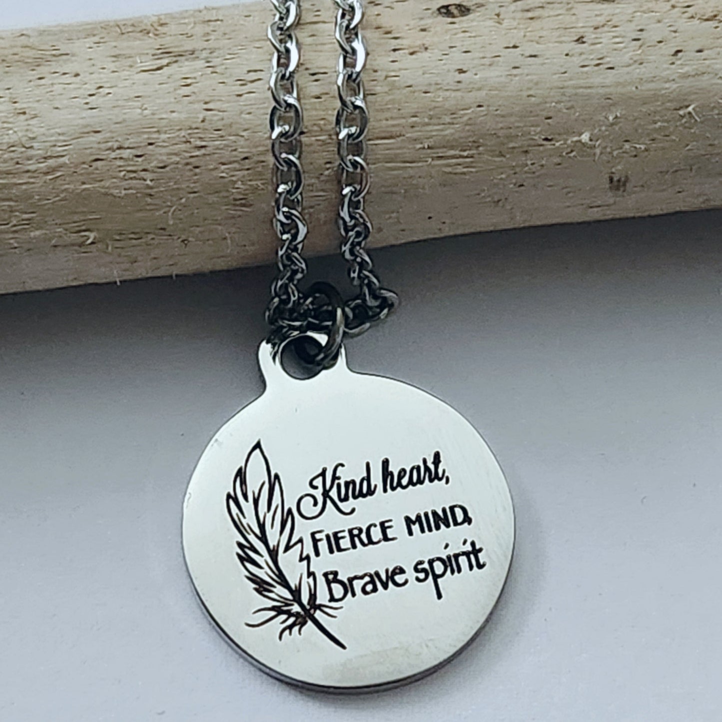 Kind Heart, Fierce Mind, Brave Spirit - Charm Necklace