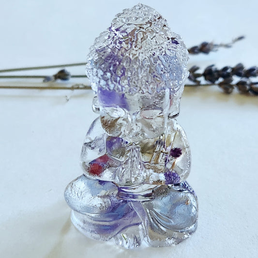 Purple Floral Tiny Buddha