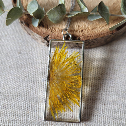 Pressed Dandelion Flower Necklace