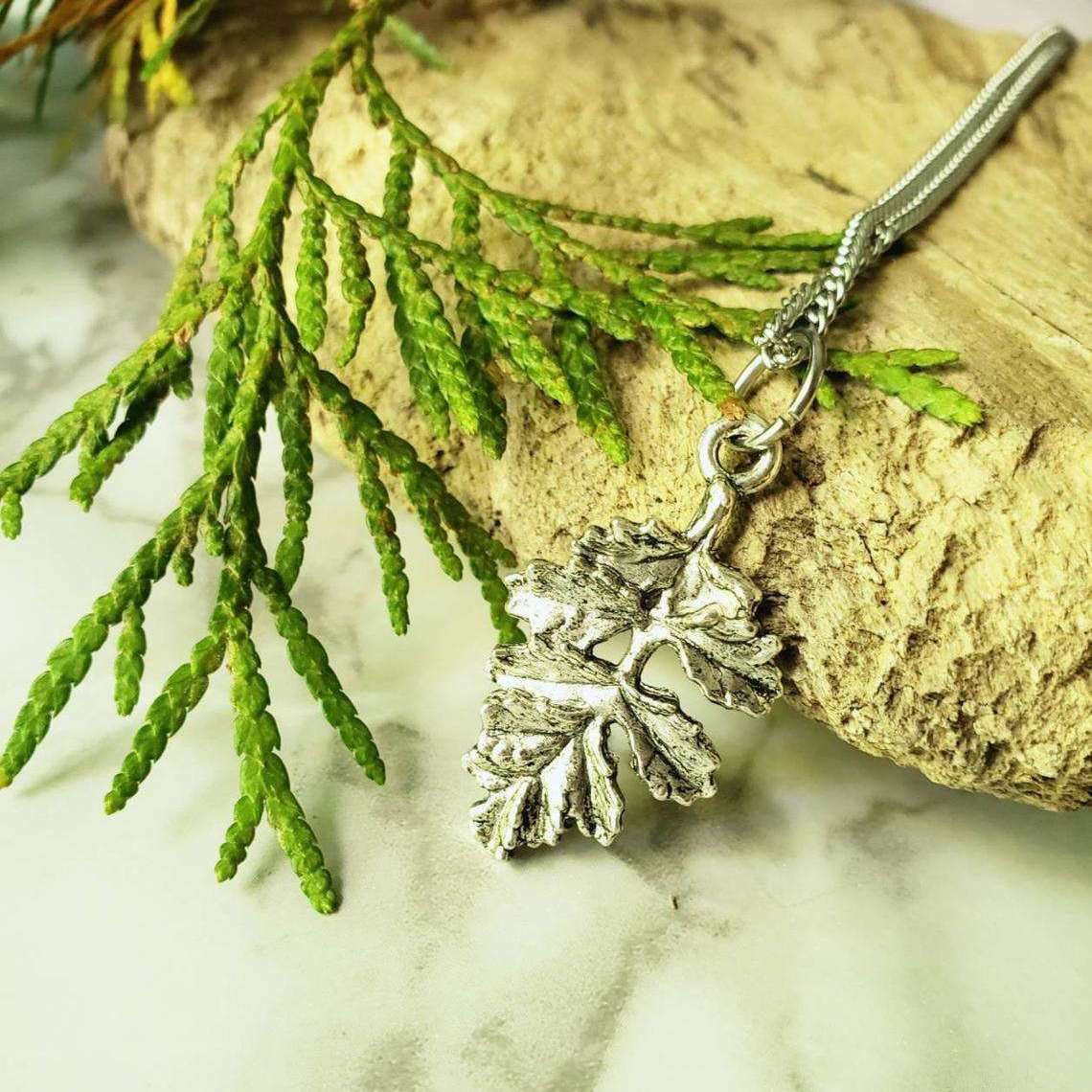 Fall Leaf Silver Charm Necklace::LittlePrettyDesigns