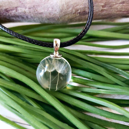 Pressed Dandelion Seed Resin Necklace::LittlePrettyDesigns