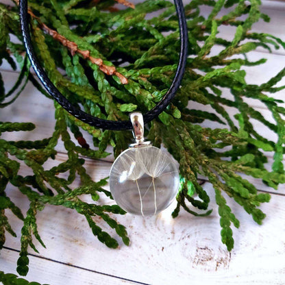 Pressed Dandelion Seed Resin Necklace::LittlePrettyDesigns