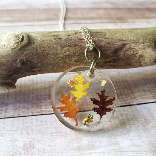 Pressed Fall Leaf Necklace::LittlePrettyDesigns