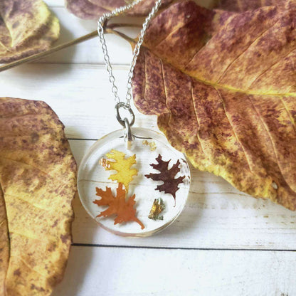 Pressed Fall Leaf Necklace::LittlePrettyDesigns