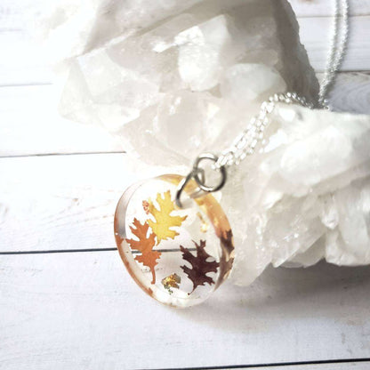 Pressed Fall Leaf Necklace::LittlePrettyDesigns