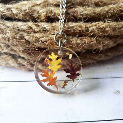 Pressed Fall Leaf Necklace::LittlePrettyDesigns