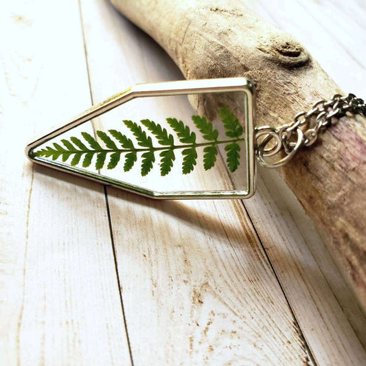 Pressed Fern Leaf Resin Necklace::LittlePrettyDesigns