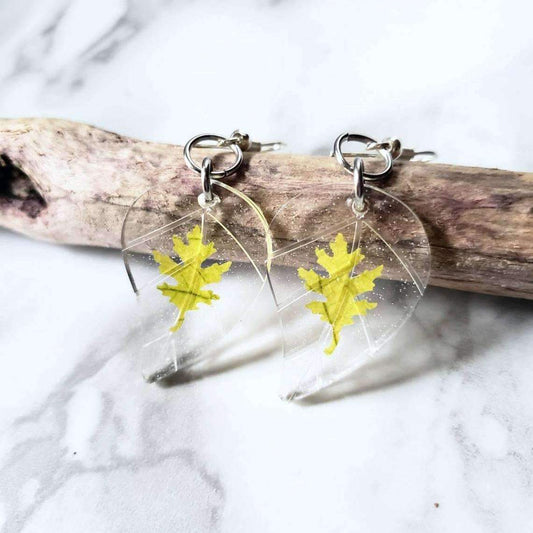 Tiny Fall Leaf Drop Earrings::LittlePrettyDesigns