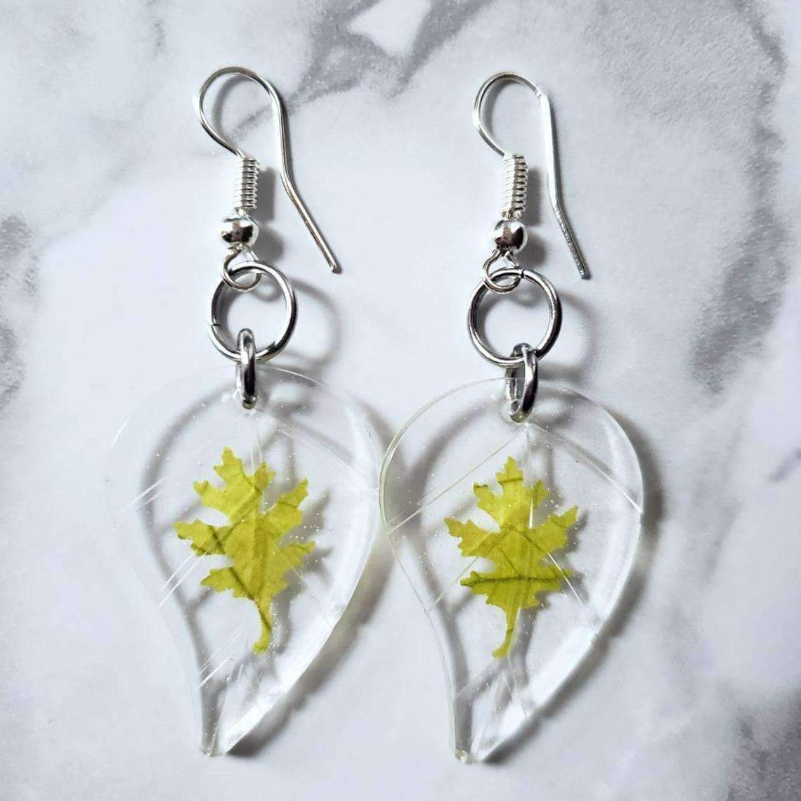 Tiny Fall Leaf Drop Earrings::LittlePrettyDesigns